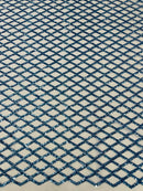 Diamond Sequins Fabric - Blue - Diamond Geometric Net Design on Mesh Lace Fabric By Yard