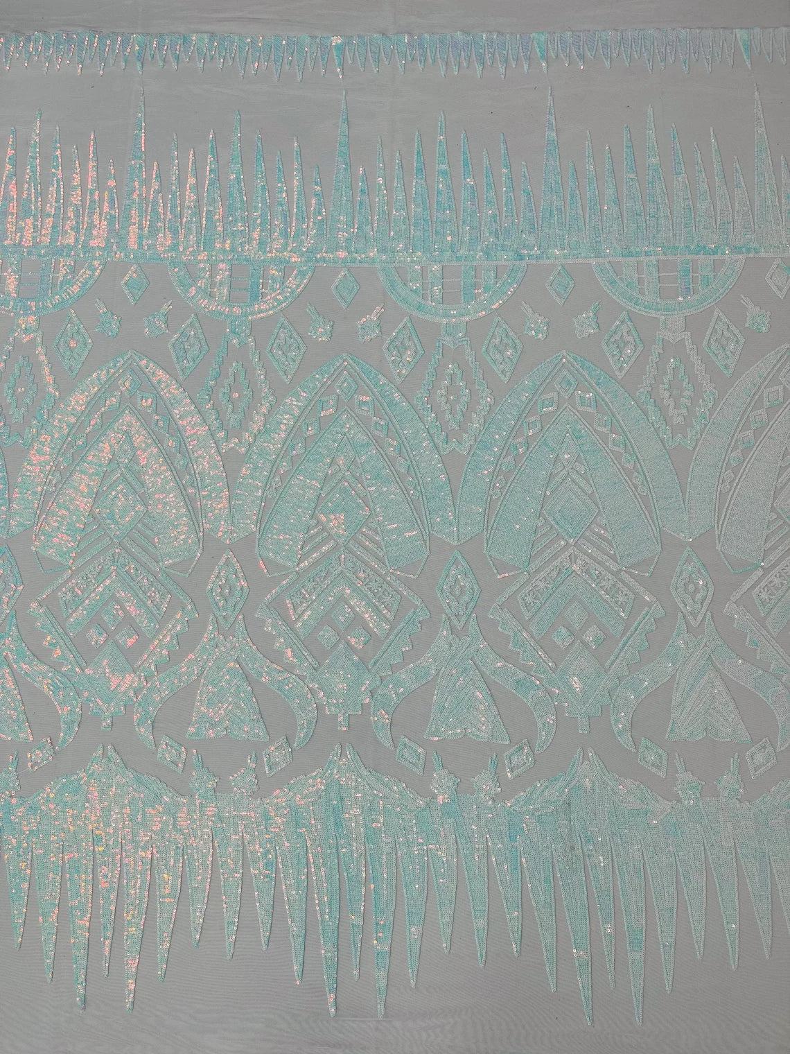 Aztec Sequins Fabric - 4 Way Stretch Aztec Sequins Design Fabric - Pick Color - 25 Yard Roll