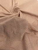 Shimmer Glitter Rhinestone Fabric - Blush - Rhinestone Shiny Sparkle Stretch Glitter Fabric By Yard