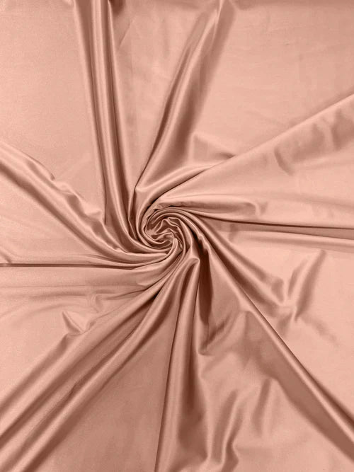 60" Heavy Shiny Satin Fabric - Blush - Stretch Shiny Satin Fabric Sold By Yard