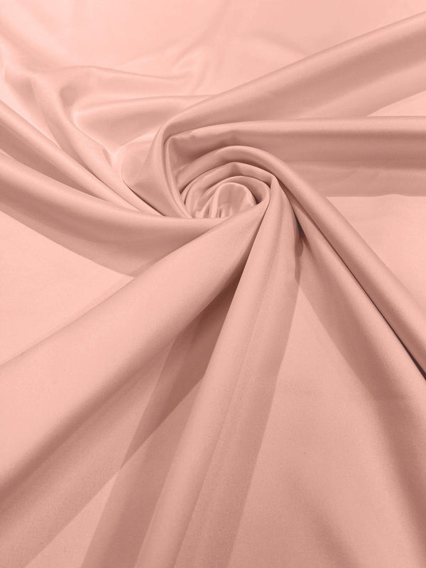 58/59" Satin Stretch Fabric Matte L'Amour - Blush Pink - Stretch Matte Satin Fabric Sold By Yard