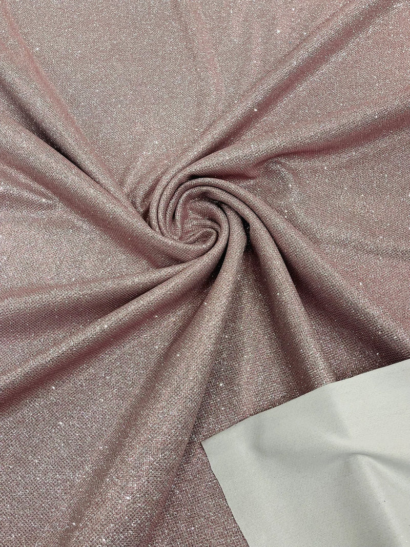 Shimmer Glitter Fabric - Blush - Luxury Sparkle Stretch Solid Fabric Sold By Yard