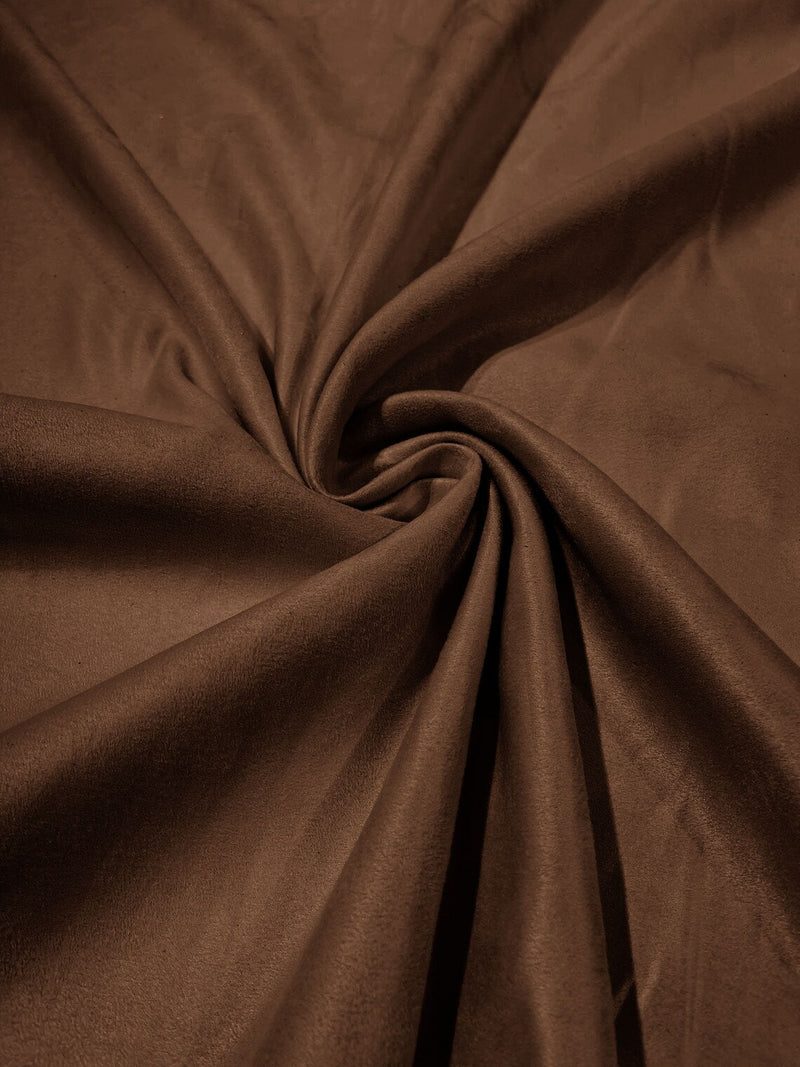 Faux Suede Fabric - Brown - 58" Polyester Micro Suede Fabric for Upholstery / Tablecloth/ Costume By Yard