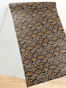 Snake Python Faux Leather Vinyl - Brown - 3D Snake Print Design Embossed Vinyl By Yard