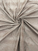 Snake Skin Spandex Fabric - Brown - Matte Snake Print Stretch Costume, Legging Fabric By Yard