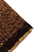 Stretch Velvet Sequins Fabric - Brown - Velvet Sequins 2 Way Stretch 58/60” By Yard