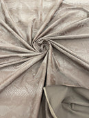 Snake Skin Spandex Fabric - Brown - Matte Snake Print Stretch Costume, Legging Fabric By Yard