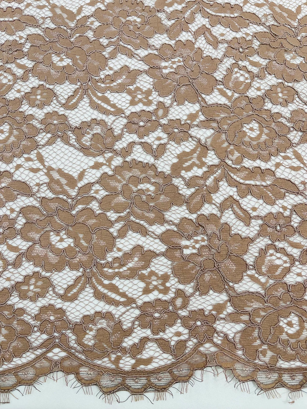 Corded Lace Fabric - Brown - Embroidered Flower Design Lace Fabric Sol METATRONFABRICSINC Corded Lace Fabric - Brown - Embroidered Flower Design Lace Fabric Sol METATRONFABRICSINC