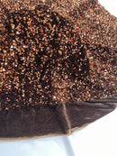 Stretch Velvet Sequins Fabric - Brown - Velvet Sequins 2 Way Stretch 58/60” By Yard