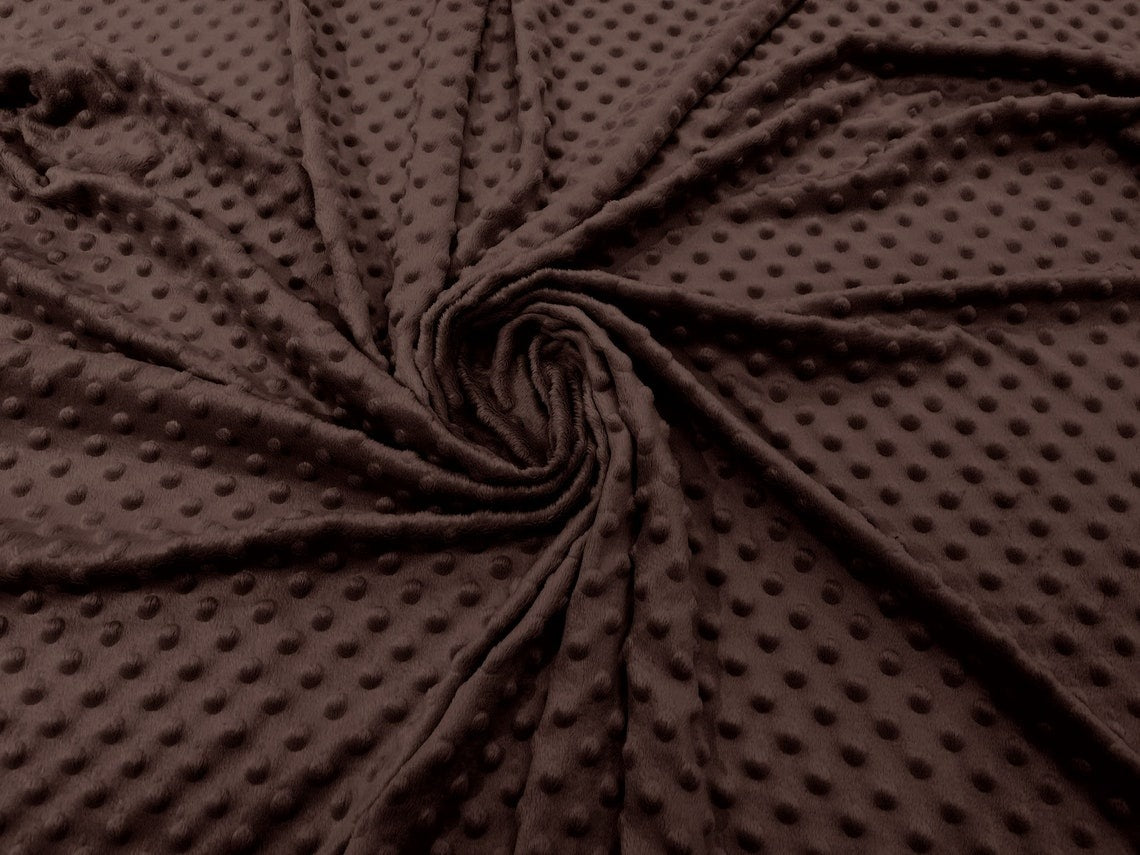 60" Minky Fur 3.mm Pile Fabric - Soft Blanket Minky Dot Fabric by the Yard (Pick Color)