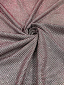 Diamond Shimmer Glitter Fabric - Burgundy / Black - Sparkle Stretch Luxury Shiny Fabric By Yard