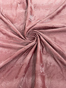 Snake Skin Spandex Fabric - Burgundy - Matte Snake Print Stretch Costume, Legging Fabric By Yard