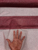 Shimmer Glitter Mesh Fabric - Burgundy - Shiny Glitter Dots Design on Lace Mesh Sold By Yard