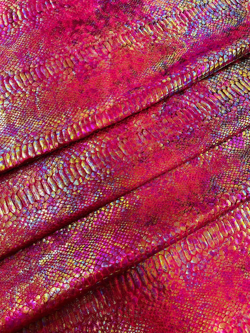 Anaconda Stretch Velvet - Burgundy - 58/60" Stretch Velvet Fabric with Anaconda Snake Print By Yard