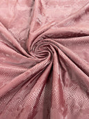 Snake Skin Spandex Fabric - Burgundy - Matte Snake Print Stretch Costume, Legging Fabric By Yard
