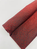 Shimmer Glitter Rhinestone Fabric - Burgundy - Rhinestone Shiny Sparkle Stretch Glitter Fabric By Yard