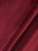 Minky Fur 3.mm Pile Fabric - Burgundy - 60" Soft Blanket Minky Fabric by the Yard