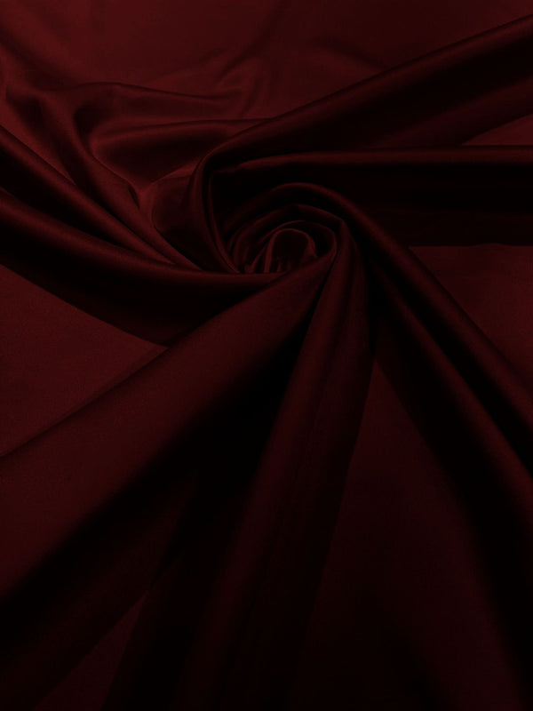 58/59" Satin Fabric Matte L'Amour - Burgundy - (Peau de Soie) Duchess Dress Satin Fabric By The Yard