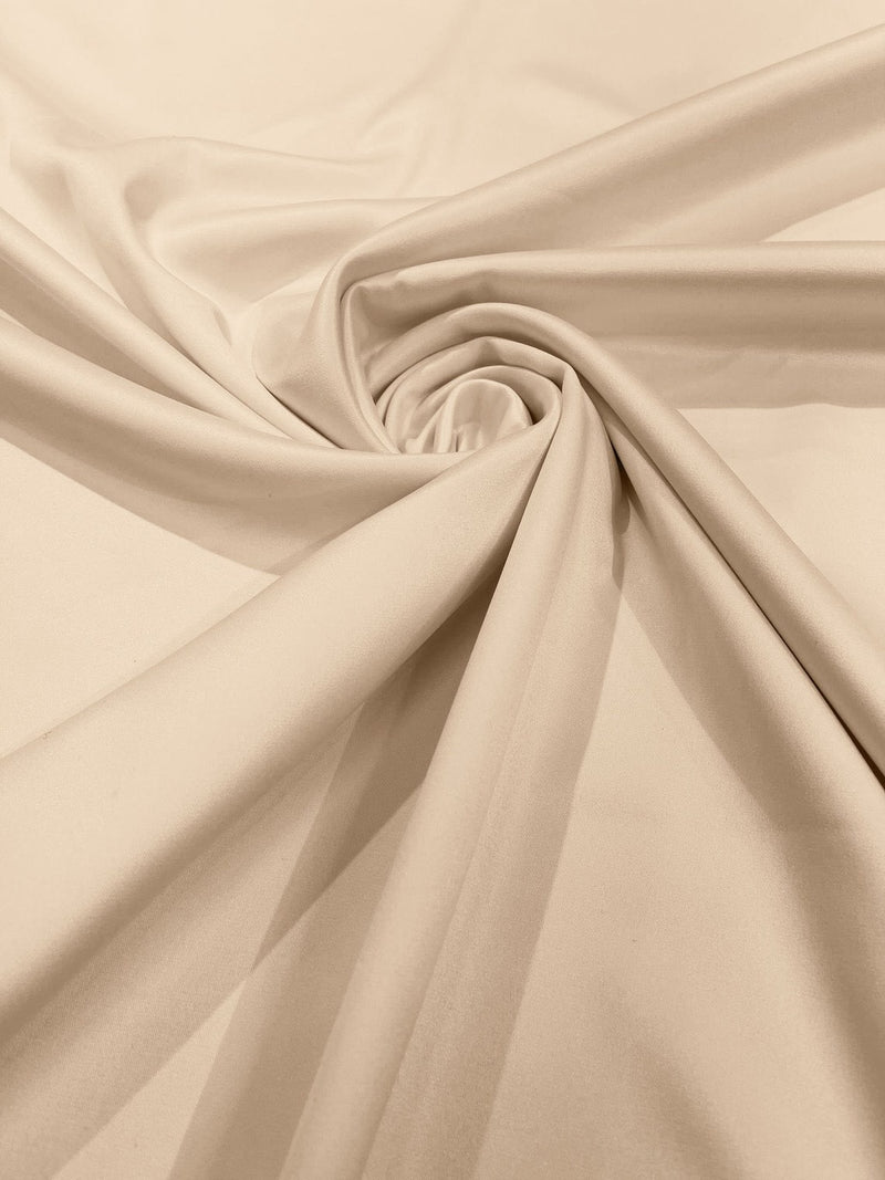 58/59" Satin Fabric Matte L'Amour - Butter - (Peau de Soie) Duchess Dress Satin Fabric By The Yard