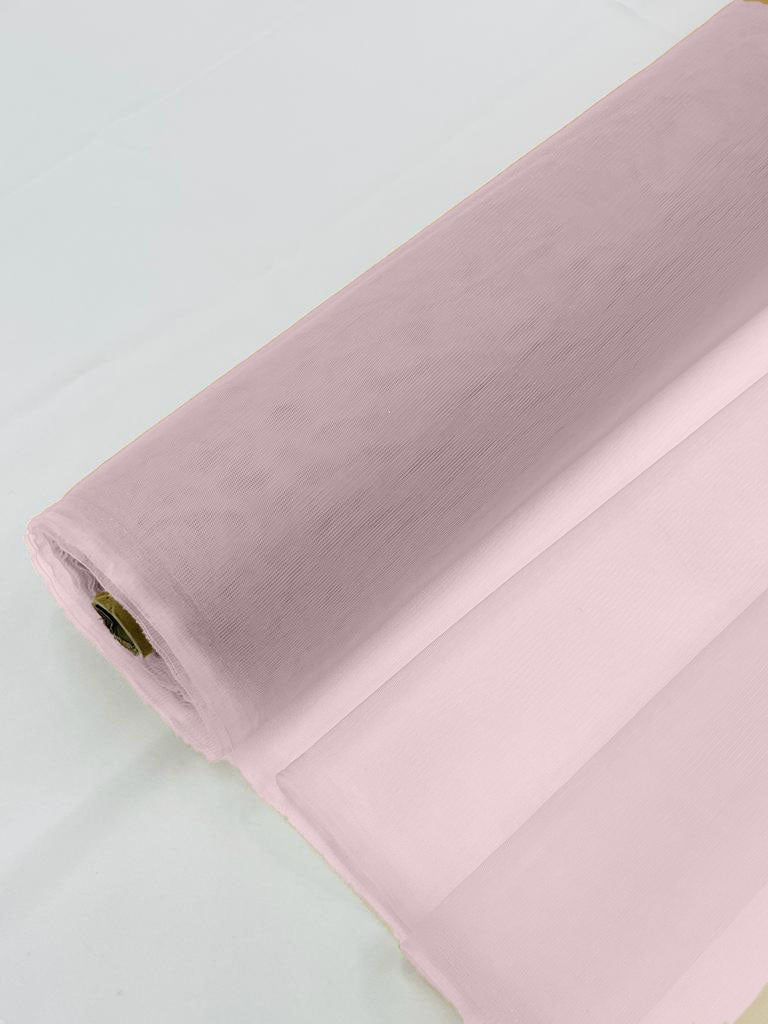 Illusion Mesh Sheer Fabric - Baby Pink - 60" Wide Illusion Mesh Fabric Sold By The Yard