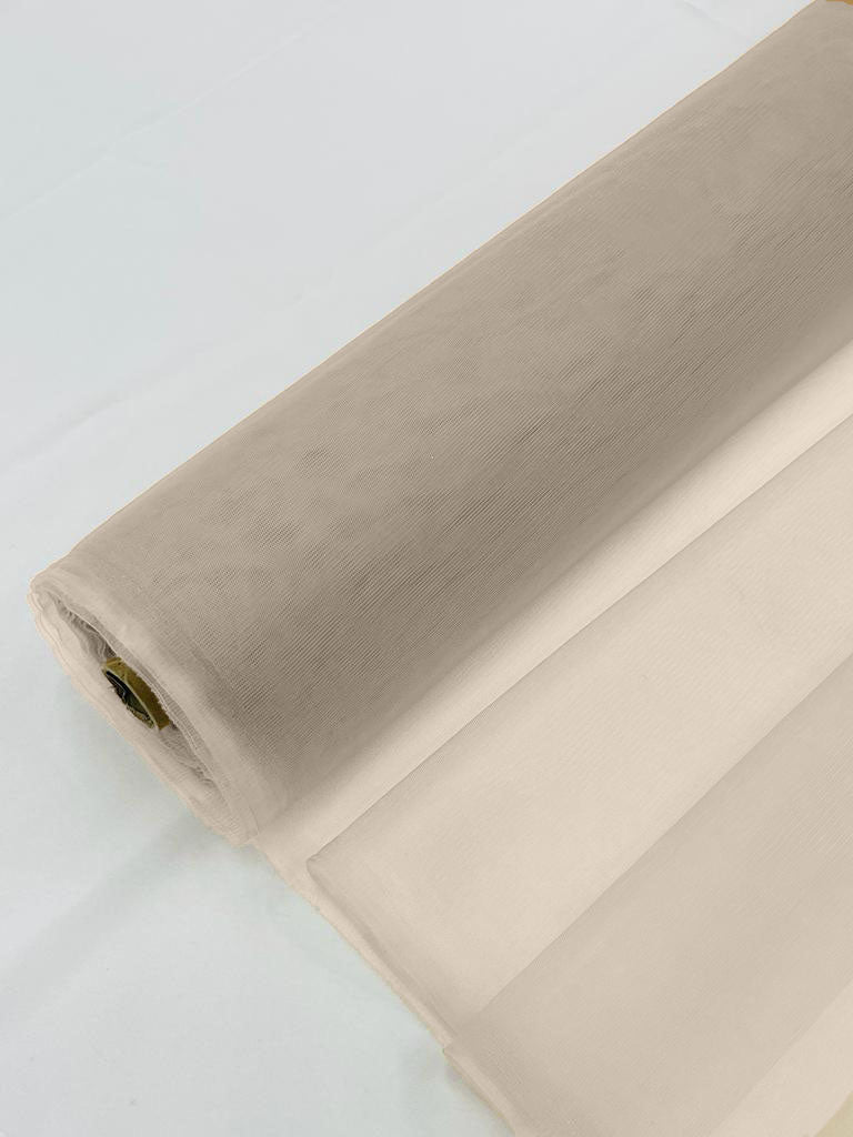 Illusion Mesh Sheer Fabric - Beige - 60" Wide Illusion Mesh Fabric Sold By The Yard