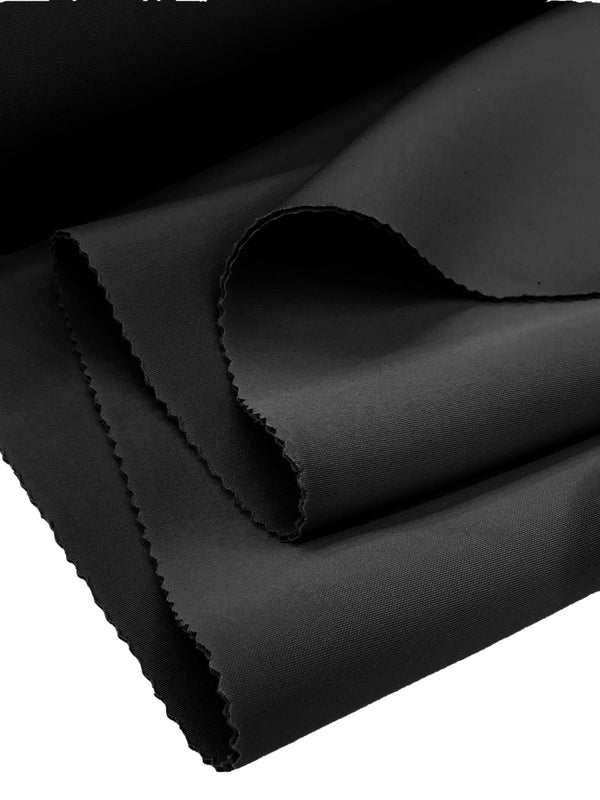 Super Techno Scuba Fabric - Black - 2mm Neoprene Scuba Spandex Fabric Sold By Yard