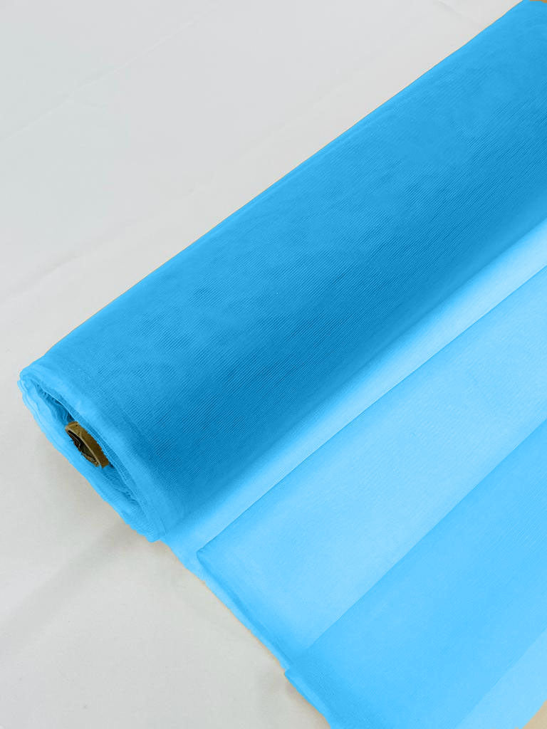 Illusion Mesh Sheer Fabric - Blue Atoly - 60" Wide Illusion Mesh Fabric Sold By The Yard