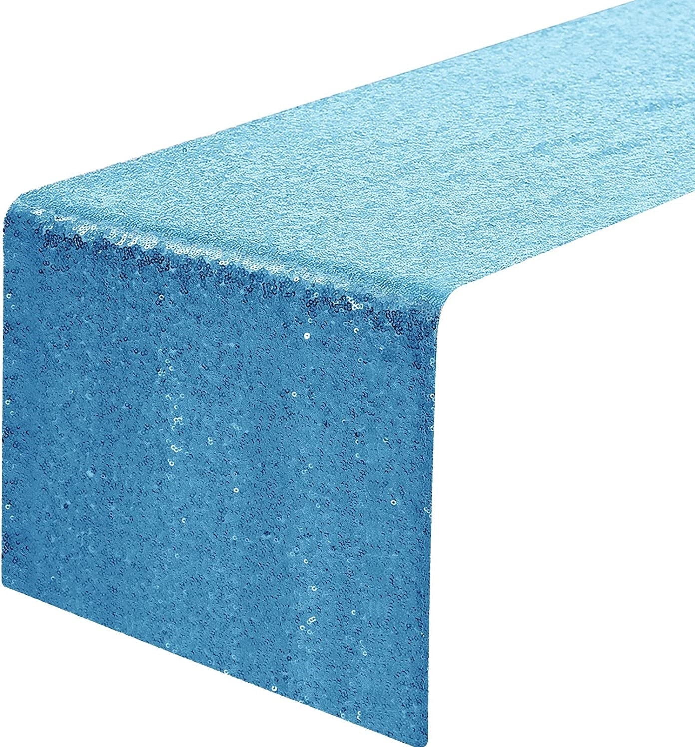 12" Sequins Table Runner - High Quality Shiny Sequin Fabric Table Runners (Pick Color & Size)