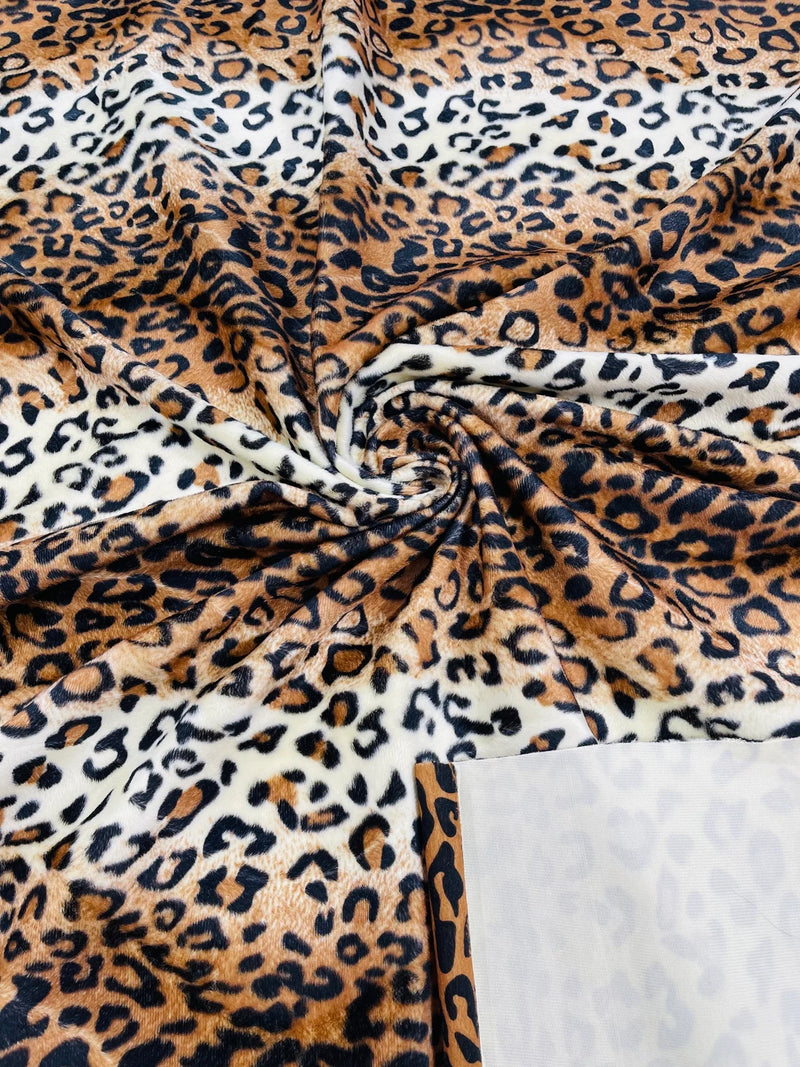 Leopard Velboa Faux Fur Fabric - Brown - Cheetah Animal Print Velboa Fabric Sold By The Yard