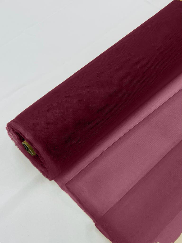 Illusion Mesh Sheer Fabric - Burgundy - 60" Wide Illusion Mesh Fabric Sold By The Yard