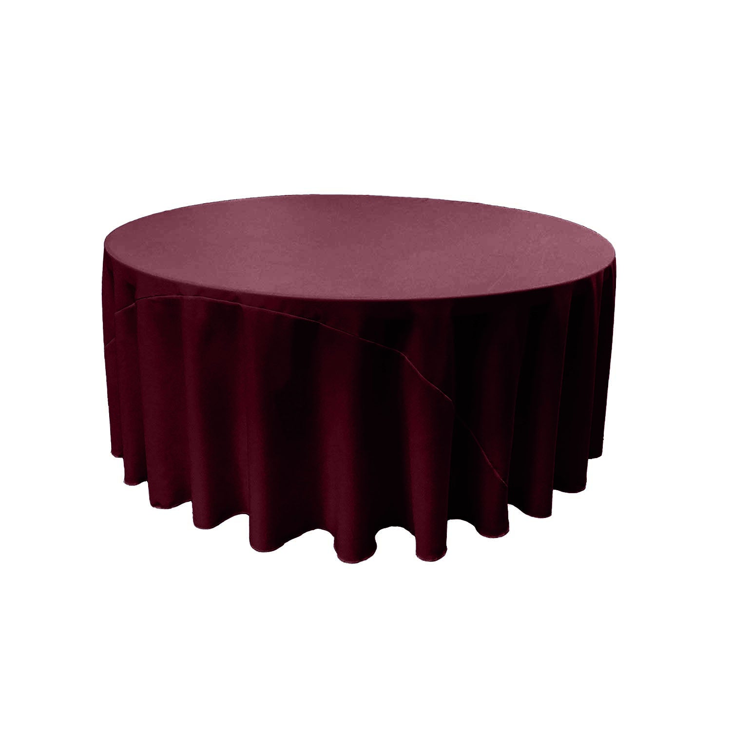 90" Round Drape Solid Tablecloth - Round Full Table Cover 3 Part Stitched Available in 84 Colors