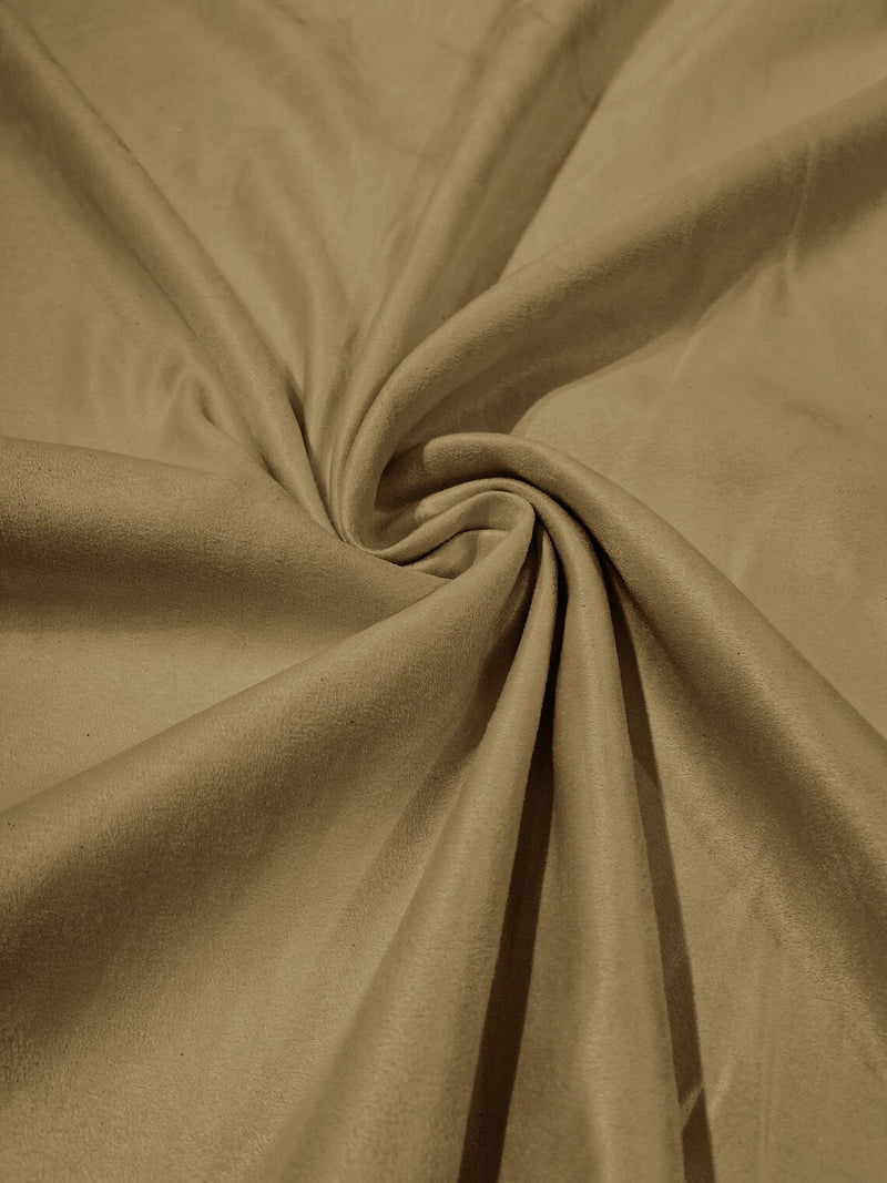 Faux Suede Fabric - Camel - 58" Polyester Micro Suede Fabric for Upholstery / Tablecloth/ Costume By Yard