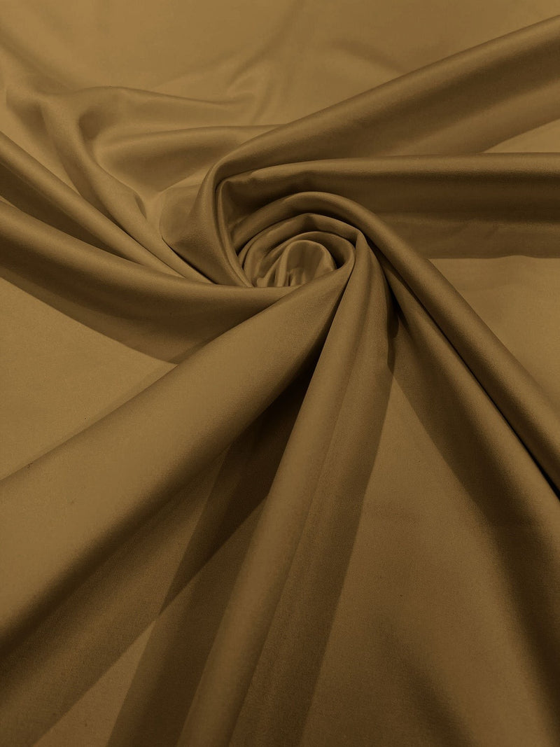 58/59" Satin Fabric Matte L'Amour - Camel - (Peau de Soie) Duchess Dress Satin Fabric By The Yard