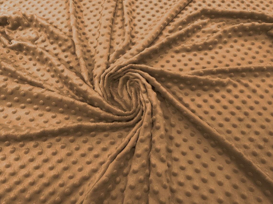 60" Minky Fur 3.mm Pile Fabric - Soft Blanket Minky Dot Fabric by the Yard (Pick Color)