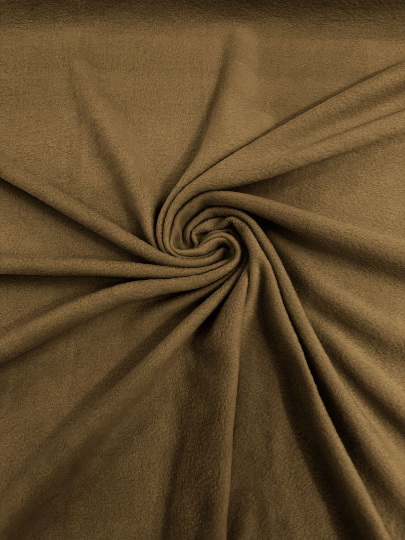 58" Soft Solid Polar Fleece Fabric - Camel - Anti-Pill Soft Polar Fleece Fabric Sold by Yard