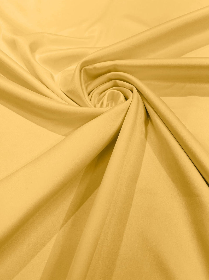 58/59" Satin Fabric Matte L'Amour - Canary - (Peau de Soie) Duchess Dress Satin Fabric By The Yard