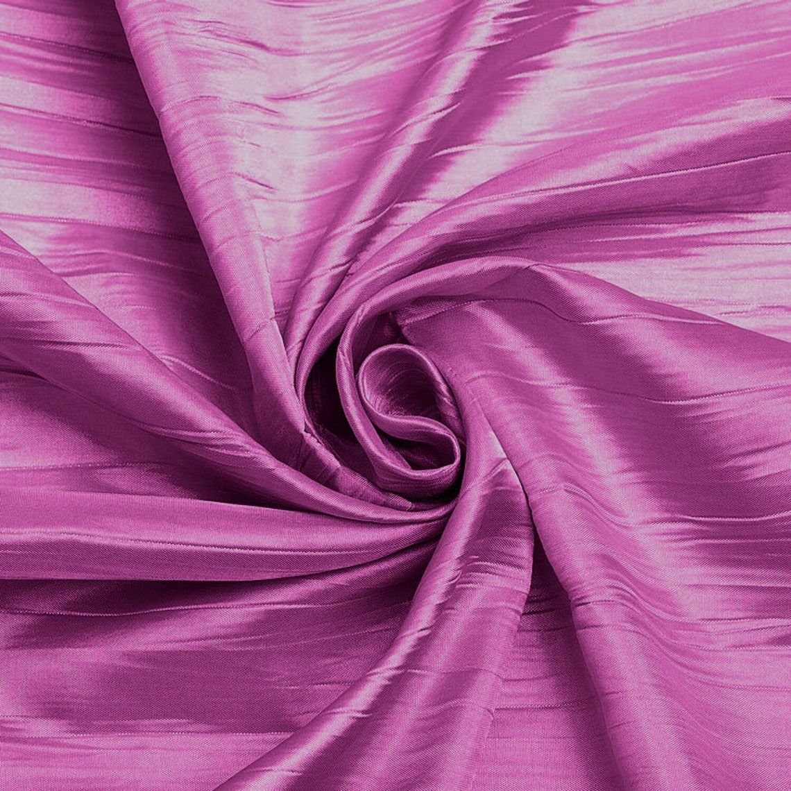 54" Crushed Taffeta Fabric - Candy Pink - Crushed Taffeta Creased Fabric Sold by The Yard