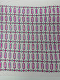 Fancy Gem Jewel Fabric - Candy Pink on White - Geometric Stretch Sequins Design on Mesh By Yard