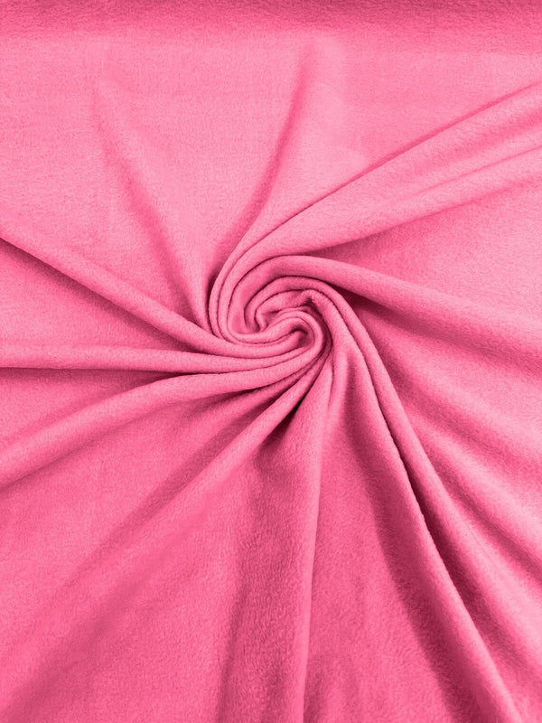 58" Soft Solid Polar Fleece Fabric - Candy Pink - Anti-Pill Soft Polar Fleece Fabric Sold by Yard