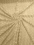 58" Minky Swirl Rose Fabric - Champagne - Soft Rosebud Plush Fur Fabric Sold By The Yard