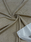 Diamond Shimmer Glitter Fabric - Champagne - Sparkle Stretch Luxury Shiny Fabric By Yard