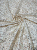 Glitter Mesh Sheer Fabric - Champagne - 60" Wide Shiny Glitter Mesh Fabric Sold By The Yard