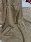 Diamond Shimmer Glitter Fabric - Champagne - Sparkle Stretch Luxury Shiny Fabric By Yard