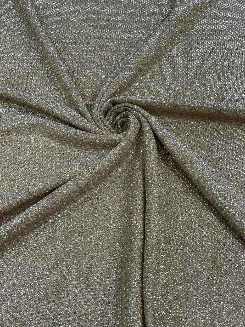 Diamond Shimmer Glitter Fabric - Champagne - Sparkle Stretch Luxury Shiny Fabric By Yard