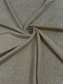 Diamond Shimmer Glitter Fabric - Champagne - Sparkle Stretch Luxury Shiny Fabric By Yard