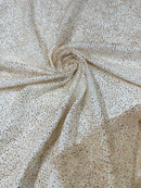 Glitter Mesh Sheer Fabric - Champagne - 60" Wide Shiny Glitter Mesh Fabric Sold By The Yard
