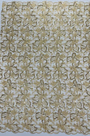 Small Flower Sequins Lace Fabric - Champagne - Embroidered Floral Pattern Fabric with Sequins on Lace By Yard
