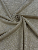 Diamond Shimmer Glitter Fabric - Champagne - Sparkle Stretch Luxury Shiny Fabric By Yard