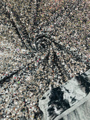 Stretch Velvet Sequins Fabric - Charcoal - Velvet Sequins 2 Way Stretch 58/60” By Yard