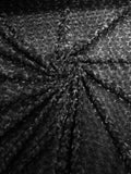 58" Minky Swirl Rose Fabric - Charcoal - Soft Rosebud Plush Fur Fabric Sold By The Yard